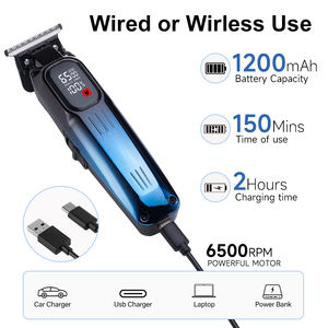 क्लिपर स्टेनलेस स्टील ब्लेड के लिए पेशेवर बाल नई मशीन लिथियम बैटरी यूएसबी इलेक्ट्रिक बाल ट्रिमर घरेलू उपयोग अंग्रेजी - Product Image 3