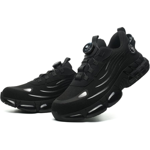 Zapatos de seguridad con botón giratorio para hombre, zapatillas con punta de acero, zapatos de trabajo antigolpes y antipinchazos, zapatillas protectoras ligeras antideslizantes - Product Image 4