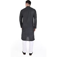 Ensemble Kurta Pyjama pour Homme Triloki en Coton, Tenue Traditionnelle Indienne Décontractée, Vêtement Ethnique avec Détection par Capteur, Origine Inde Pakistan