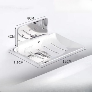 Boseki Wall Mounted Metal Soap Dish Rectangular Minimalist Design Self Drain <b>Black</b> Finish <b>Bathroom</b> <b>Shelf</b> - Product Image 6