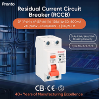 KORLEN 415V 50A 63A B Curva RCCB 2P 2P Disyuntor de corriente residual solar para protección de equipos industriales y electrónicos