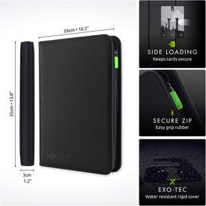 Carpeta con cremallera de PU de 9 bolsillos de alta calidad para 360 tarjetas coleccionables, con carga lateral y color personalizado, al por mayor - Product Image 3