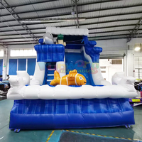 Château gonflable géant commercial d'extérieur pour enfants avec toboggan gonflable sec en PVC pour intérieur et extérieur