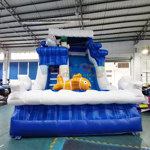 Castillo inflable gigante para fiestas infantiles al aire libre, tobogán inflable, tobogán seco inflable con temática oceánica - Product Image 6