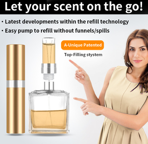 Nuevo Diseño Patentado MUB, Botella de Perfume de Vidrio de 5 ml con Atomizador, Recargable, con Tapa Redonda, Carcasa de Aluminio, MOQ 200 Piezas - Product Image 4