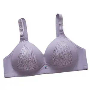 Women Fashion Simple Solid Color Push Up Wireless Bra Soft Women