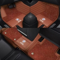 5D Luxus Maßgefertigte Auto-Fußmatten Doppelschichtige Fußmatten mit Sternenhimmel-Kamelvelours-Decke Passend für BMW-Serienmodelle