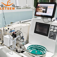 Machine à coudre à boutonnières brevetée LF-SC-SP02 avec alimentation par boutons et reconnaissance de caractères, produisant 12 000 unités/10h