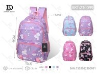 Zaino Studentesco 14 Pollici con Ruote, Motivo Floreale, Materiale in Poliestere, Uso Scolastico, Unisex - Product Image 1