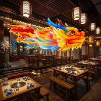 Lanternes de plafond géantes personnalisées en forme de tête de dragon, décoration chinoise pour les marchés alimentaires, restaurants anciens, centres commerciaux, atriums