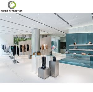 ร้านเสื้อผ้าบูติกสุดหรูสำหรับสุภาพสตรี  ออกแบบตกแต่งภายในพร้อมชั้นวางโชว์เสื้อผ้าและราวแขวนเสื้อผ้าสำหรับไอเดียตกแต่งร้านเสื้อผ้า - Product Image 4