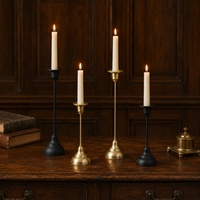Porte-bougie en fer de style européen, support de bougie en métal pour table à manger, salon, décoration de la maison