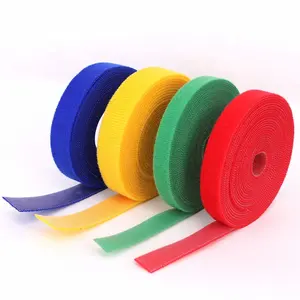 width 20mm Double Side Roll Hook and Loop Straps Wires Cords Nylon back to back Fastening Tape Cable Ties Reusable