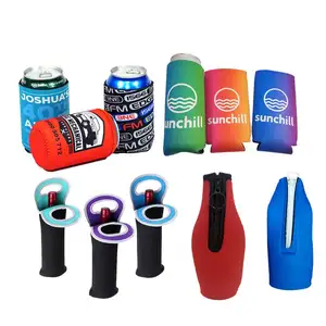 Personalizado aislado mantener hombre sublimación Overlocked Stubby plegable espuma cerveza titular puede enfriador cómodo