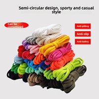 Verbesserte, dicke, 6 mm breite, halbrunde, ovale Polyester-Schnürsenkel/Kordeln für Flyknit-/Board-Schuhe/AJ-Sneaker, Kleidung und Taschen