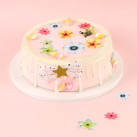 35 buah bunga dapat dimakan Topper Cupcake Hawaii kertas Wafer bunga dekorasi puncak kue untuk pesta ulang tahun perlengkapan dekorasi makanan