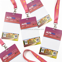 Beidseitig Vollfarbig Bedruckte PVC VIP-Pässe Mitarbeiter-Identifikationskarten Event-Ausweise mit Schlüsselband für Ausstellungen Konzerte
