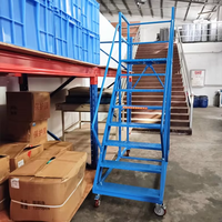 Escalera de Plataforma Móvil de Aluminio Desmontable para Almacén Jigong, Escalera de Plataforma Móvil para Recogida de Pedidos, Escalera Rodante