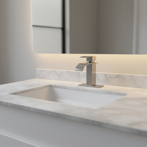 Robinet de salle de bain thermostatique Db moderne à poignée unique avec bec cascade et ensemble de douche pour appartement - Product Image 2