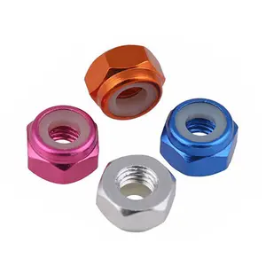 Tuerca hexagonal de aluminio para reproductor de modelos, ornamento colorido, rojo, azul y naranja