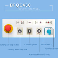 Machine de scellage semi-automatique à barre en L DFQC450 & DSA4525 pour film plastique et machine d'emballage sous film rétractable pour l'emballage de boîtes de cosmétiques