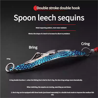 Cuchara DE PESCA DE Metal Ling Zhi con anzuelo de plumas para captura de agua dulce de fundición larga bajo pez mandarín en pesca en barco oceánico