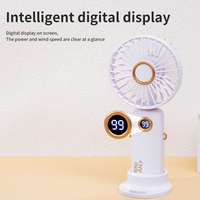 Ventilateur portable sans pales à logo personnalisé, écran LED, rechargeable par USB, pliable, fonctionnant sur batterie, pour usage domestique et en camping-car