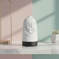 Diffuseur d'huiles essentielles électrique en céramique personnalisable 2026 - Humidificateur ultrasonique de parfum avec lumière d'ambiance LED pour la maison, garantie 1 an