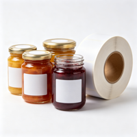 Étiquette personnalisée en vinyle écologique imperméable pour bocaux à confiture, rouleau d'autocollants auto-adhésifs de qualité alimentaire pour l'étiquetage des bocaux en verre à large ouverture