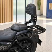 BENDA Chinchilla 500 – Dossier de moto fixe avec porte-bagages arrière en acier, support passager pour Cruiser et Touring