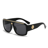 Gafas de Sol Grandes de Marco Completo, Versátiles, Unisex, PC Gris, UV400, Modernas, para Dropshipping, Ligeras y Cómodas