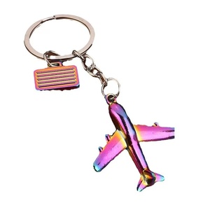 Bán buôn 3D cổ điển kim loại Keychain thời trang hàng không dân dụng Máy bay hoạt hình máy bay mô hình với Carabiner cho các phím hoặc túi - Product Image 6