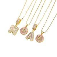 TK Collier tendance pour femme, ensemble de 26 lettres, plaqué or, pendentif fleur de sucre candi, lettres anglaises en zircon, collection anniversaire, best-seller