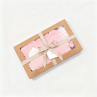 Boîte à jouets en tissu rose de luxe avec logo imprimé numérique personnalisé pour enfants, écologique, boîte cadeau pour bébé avec fenêtre