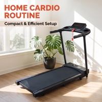 Tapis de course pliable à 5 couches d'absorption des chocs pour entraînement cardio à domicile, avec logo personnalisé et marque privée