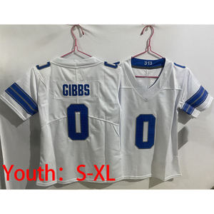 Toptan yüksek kaliteli nakış yetişkin amerikan futbolu formaları 0 Jahmyr gibbs'in kısa kollu hızlı kuru dikişli üniforma - Product Image 5