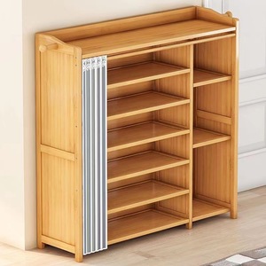 Bamboo Minimalist <b>Shoe</b> Cabinet Multi Layer Dustproof <b>Storage</b> <b>Rack</b> Floor Standing Home Entrance <b>Shoe</b> Organizer - Product Image 3