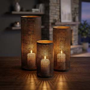 Sonnet Decor Handmade Christmas Tree Cutout Iron Candle Stand 3 Piece Heat Resistant Digital Printing 1 Color Home Decoration - Product Image 3