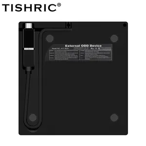 TISHRIC 외부 DVD 플레이어 USB3.0 유형 C 휴대용 CD DVD RW 드라이브 버너 리더 플레이어 광학 드라이브 PC 용 DVD 버너 버너
