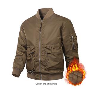 Chaqueta de Piloto Estilo Urbano 2024, Lana y Cachemira, Cortavientos de Otoño, Chaqueta Bomber Entallada de Talla Grande con Bordado Personalizado para Hombre - Product Image 5