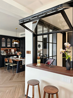Ventanas Plegables de Aluminio con Apertura Vertical y Vidrio Templado Resistente a Huracanes, Gran Venta