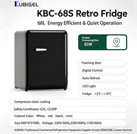 Mini-réfrigérateur compact vertical 68L, dégivrage automatique, verrouillage de la porte, contrôle numérique, refroidissement par air, température unique, multi-prises, LED