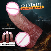 Manchon d'extension en silicone à picots pour homme, épaissi, pour retardement de l'éjaculation, jouet pour adulte, vente en gros d'usine, fournisseur OEM