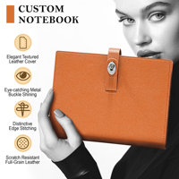 Carnet de notes de luxe en cuir PU avec anneaux, format A5, A6, A7, avec boucle métallique, pour planificateur, papeterie, prix de gros, en stock