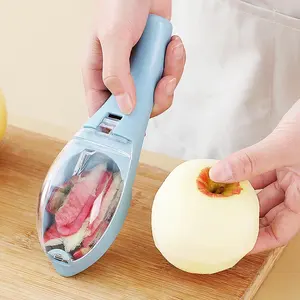 Pelador de verduras con contenedor, cortador de patatas multifuncional, cuchillo para pelar con estuche de almacenamiento, herramienta de cocina, Gadget - Product Image 2