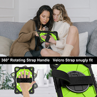 WESOROL Funda resistente para iPad 6/Pro 9.7/Nuevo iPad 9.7 5.ª/6.ª generación con soporte de 360°, correa de mano, correa para el hombro, negro, amarillo, verde