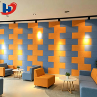 Panneau acoustique géométrique en fibre de polyester HENGJIU, couleur et taille personnalisées, ignifuge, écologique, pour hôtel, traitement mural commercial