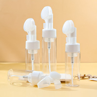 100ml 120ml 150ml 200ml 250ml Bouteille à pompe à mousse PET Plastique Silicone Tête de brosse Bouteille en mousse pour cosmétiques et shampoing