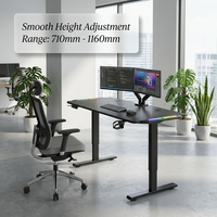 Table de jeu AOR E-sports avec plateau en fibre de carbone, éclairage d'ambiance RGB, mémoire 3 vitesses, vente en gros usine