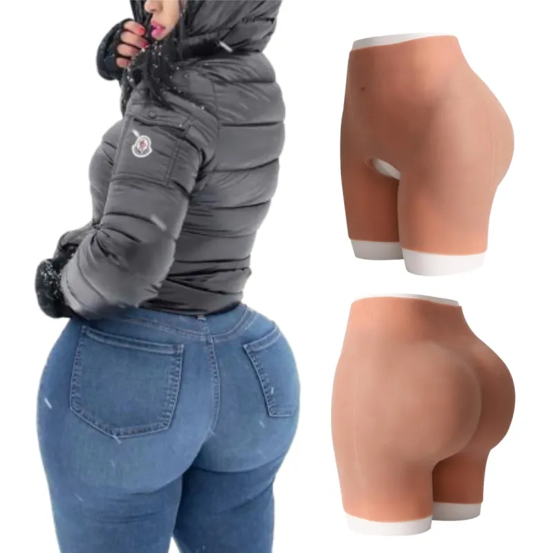 Calcinha de silicone para mulheres plus size plus size, calcinha acolchoada de quadril com nádegas falsas de 0.8-5 cm de espessura, roupa íntima sexy para mulheres